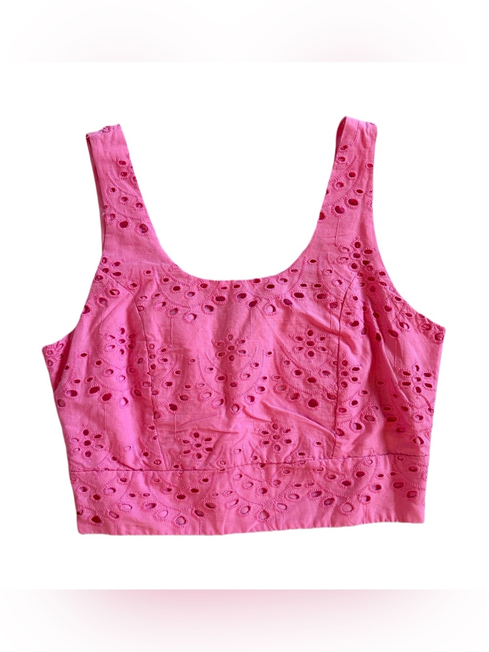 Calypso St. Barth Pink Eyelet Cropped Tank